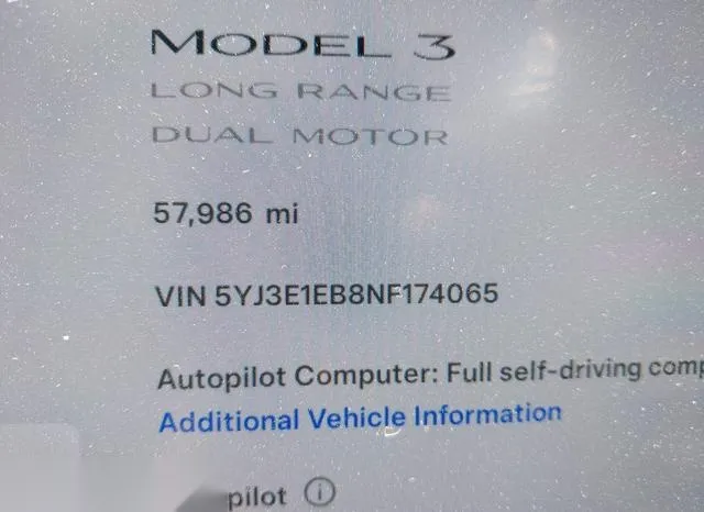 5YJ3E1EB8NF174065 2022 2022 Tesla Model 3- Long Range Dual M 9