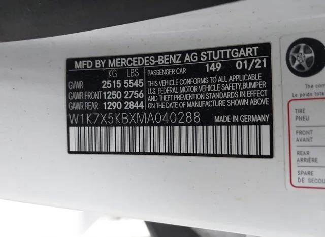 W1K7X5KBXMA040288 2021 2021 Mercedes-Benz Amg Gt 43 4-Door 9