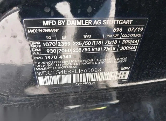 WDCTG4EB9LJ665028 2020 2020 Mercedes-Benz GLA 250 9