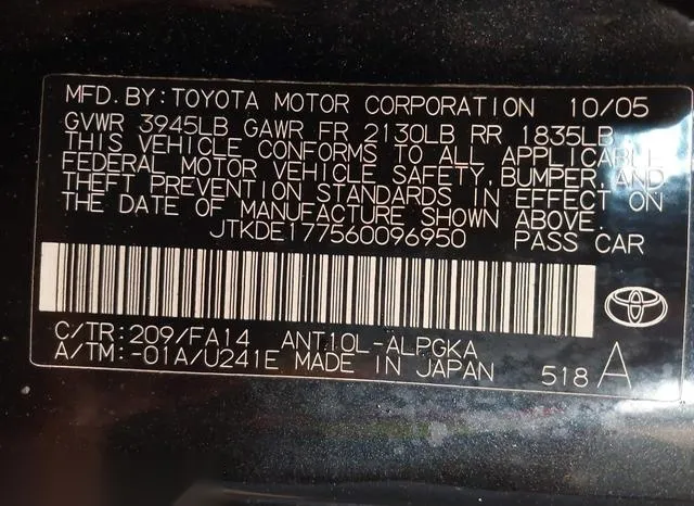 JTKDE177560096950 2006 2006 Scion TC 9