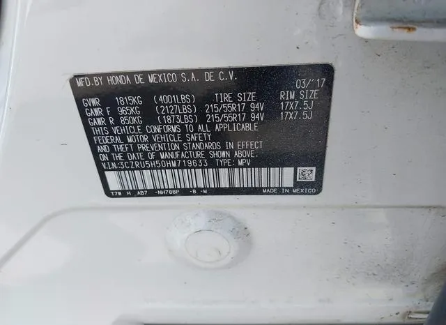 3CZRU5H50HM719633 2017 2017 Honda HR-V- EX 9