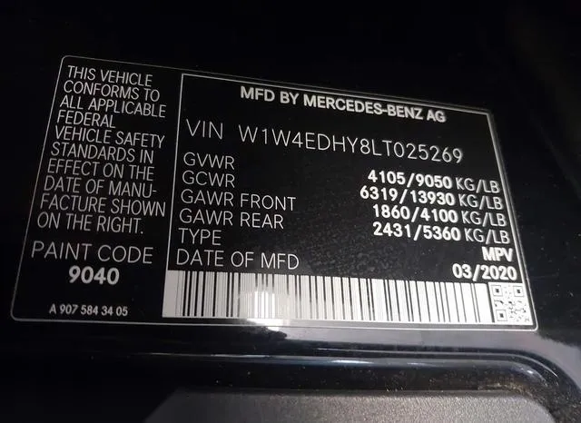 W1W4EDHY8LT025269 2020 2020 Mercedes-Benz Sprinter 2500- Hig 9