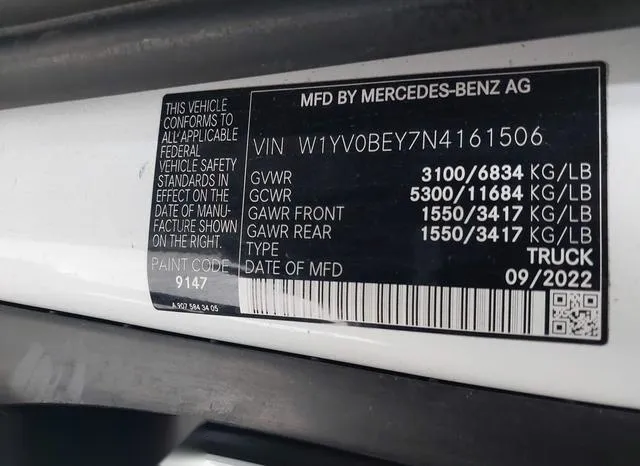 W1YV0BEY7N4161506 2022 2022 Mercedes-Benz Metris 9