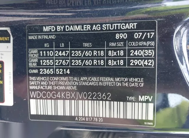 WDC0G4KBXJV022362 2018 2018 Mercedes-Benz GLC 300- 4Matic 9