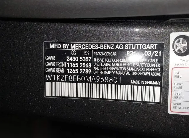 W1KZF8EB0MA968801 2021 2021 Mercedes-Benz E 350- 4Matic 9