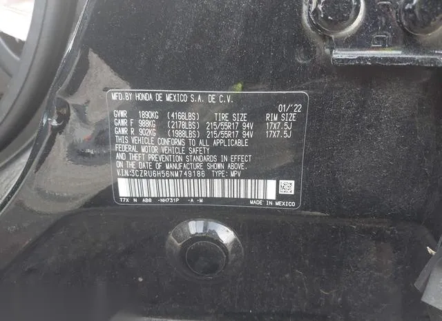 3CZRU6H56NM749186 2022 2022 Honda HR-V- Awd Ex 9