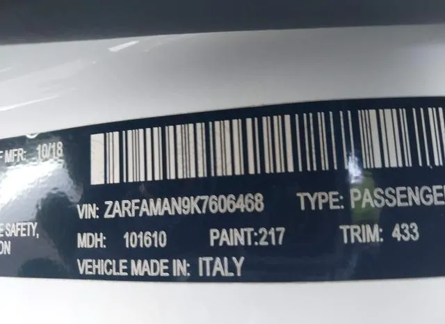 ZARFAMAN9K7606468 2019 2019 Alfa Romeo Giulia- Sport Rwd 9