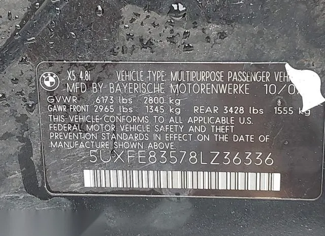 5UXFE83578LZ36336 2008 2008 BMW X5- 4-8I 9