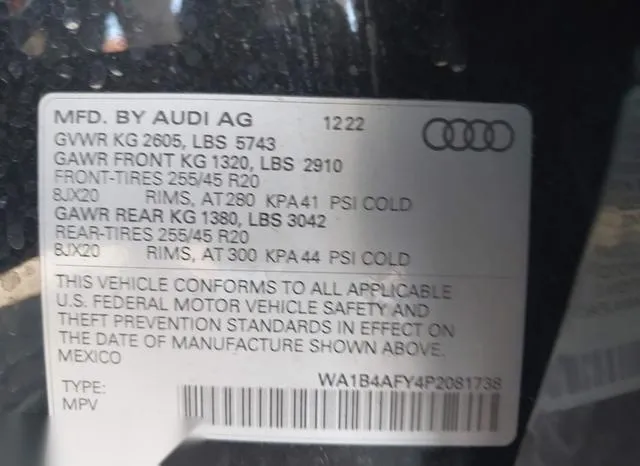 WA1B4AFY4P2081738 2023 2023 Audi SQ5- Premium Plus Tfsi Quat 9