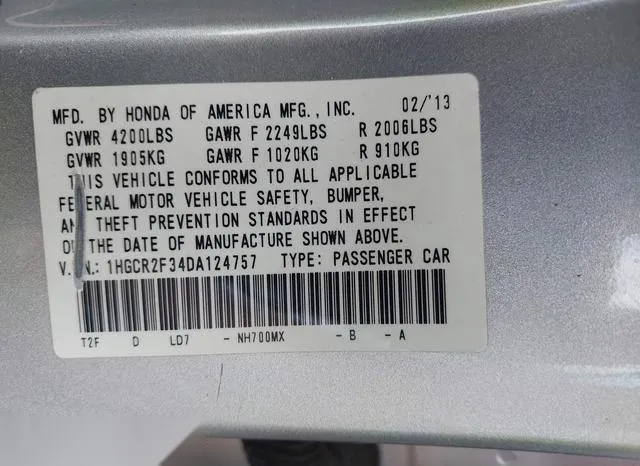 1HGCR2F34DA124757 2013 2013 Honda Accord- LX 9