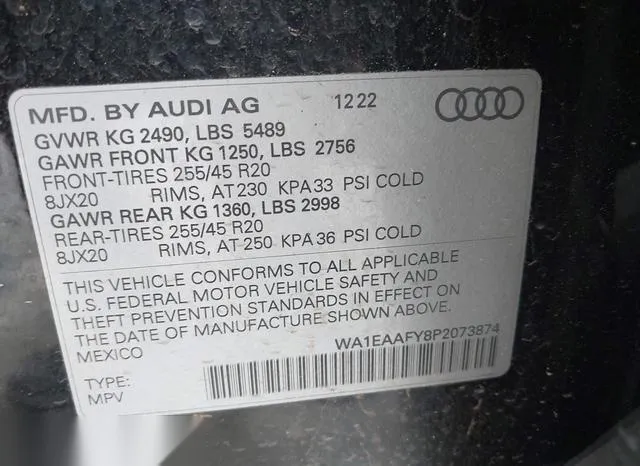 WA1EAAFY8P2073874 2023 2023 Audi Q5- Premium Plus 45 Tfsi S  9