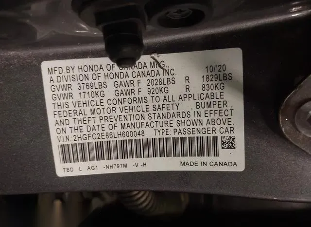 2HGFC2E86LH600048 2020 2020 Honda Civic- Sport 9