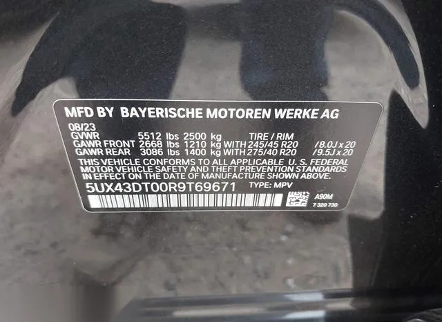 5UX43DT00R9T69671 2024 2024 BMW X4- M40I 9