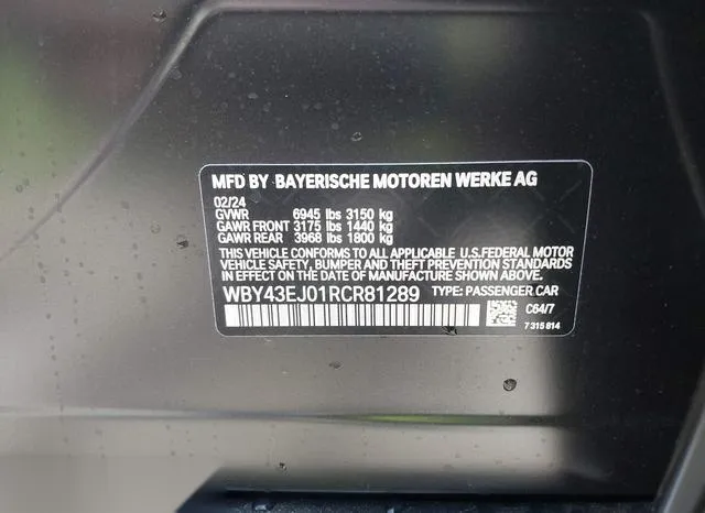 WBY43EJ01RCR81289 2024 2024 BMW I7- Edrive50 9