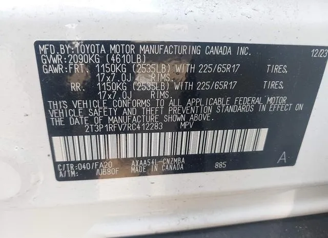 2T3P1RFV7RC412283 2024 2024 Toyota RAV4- Xle 9