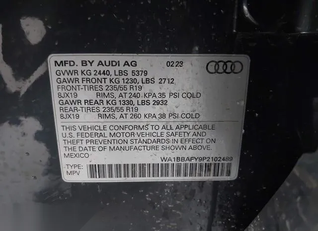 WA1BBAFY9P2102489 2023 2023 Audi Q5- Premium Plus 40 Tfsi Qu 9