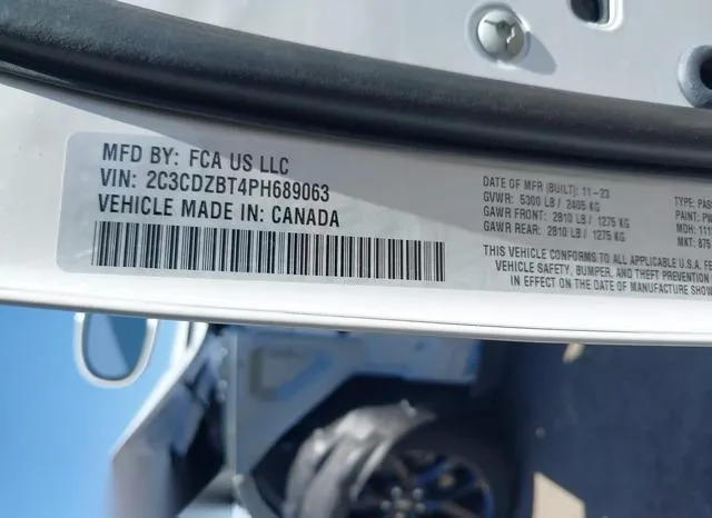 2C3CDZBT4PH689063 2023 2023 Dodge Challenger- R/T 9