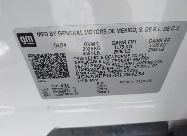 3GNAXFEG7RL264154 2024 2024 Chevrolet Equinox- Fwd 1Fl 9