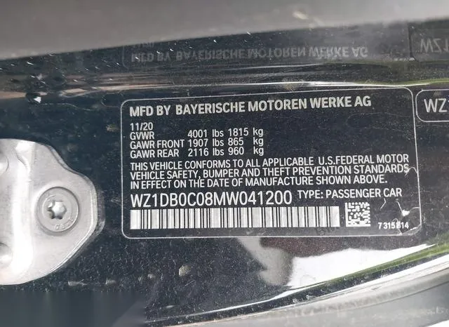 WZ1DB0C08MW041200 2021 2021 Toyota Gr Supra- 3-0 9