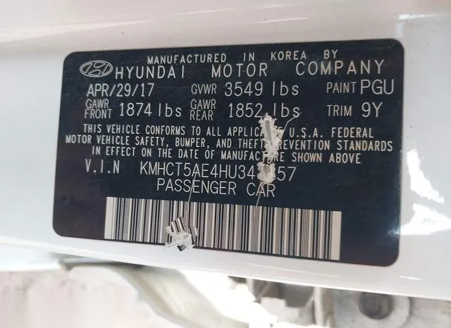 KMHCT5AE4HU343857 2017 2017 Hyundai Accent- SE 9