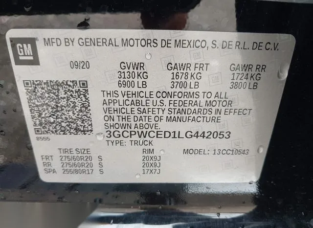 3GCPWCED1LG442053 2020 2020 Chevrolet Silverado 1500- 2Wd  S 9