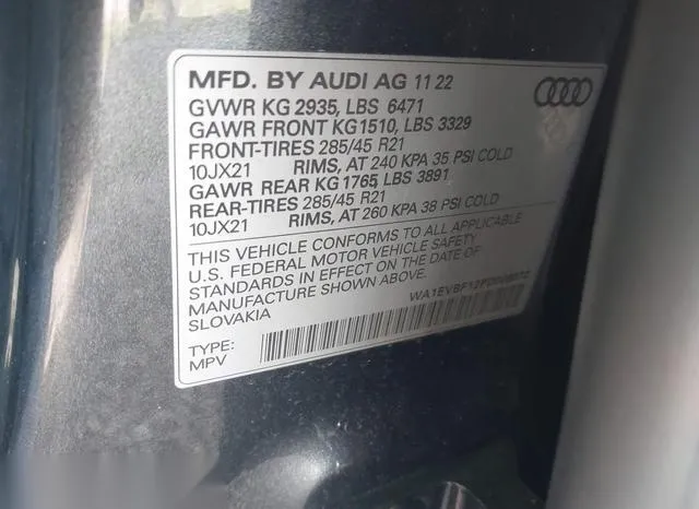 WA1EVBF12PD009072 2023 2023 Audi Q8- Premium Plus 55 Tfsi Qu 9