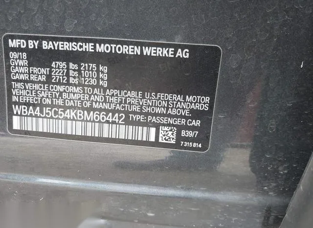 WBA4J5C54KBM66442 2019 2019 BMW 440i Gran Coupe 9