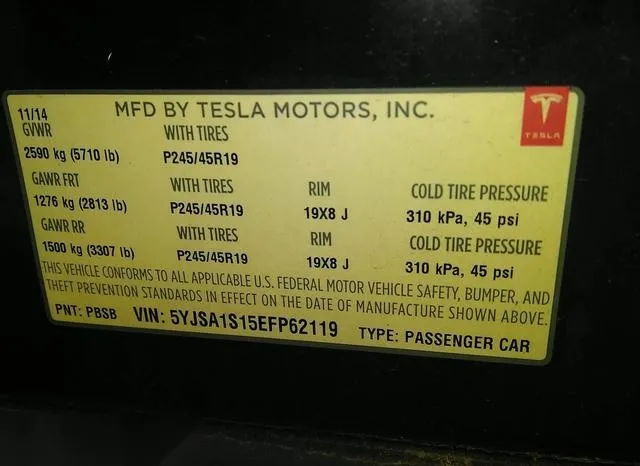 5YJSA1S15EFP62119 2014 2014 Tesla Model S 9