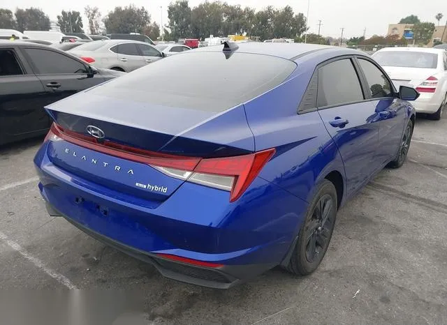 KMHLM4AJ3PU059901 2023 2023 Hyundai Elantra- Hybrid Blue 4