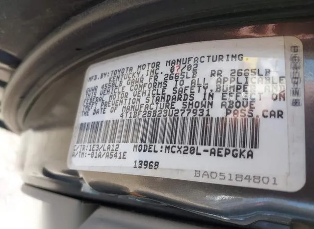 4T1BF28B23U277931 2003 2003 Toyota Avalon- Xls 9