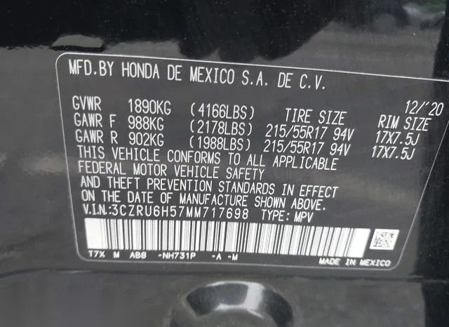 3CZRU6H57MM717698 2021 2021 Honda HR-V- Awd Ex 9