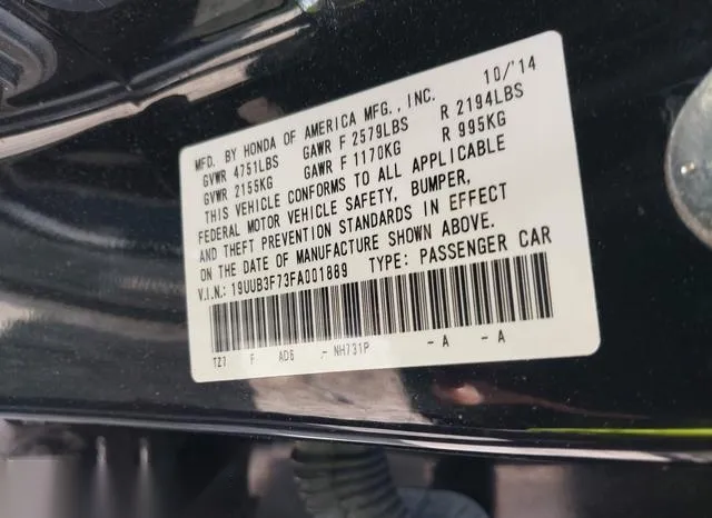 19UUB3F73FA001889 2015 2015 Acura TLX- V6 Advance 9