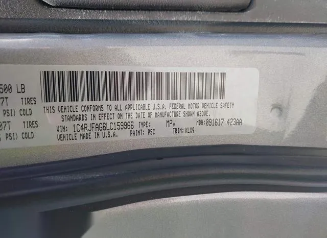 1C4RJFAG6LC159966 2020 2020 Jeep Grand Cherokee- Altitude 4X4 9