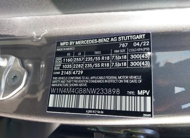 W1N4M4GB8NW233898 2022 2022 Mercedes-Benz GLB-Class- GLB250 9