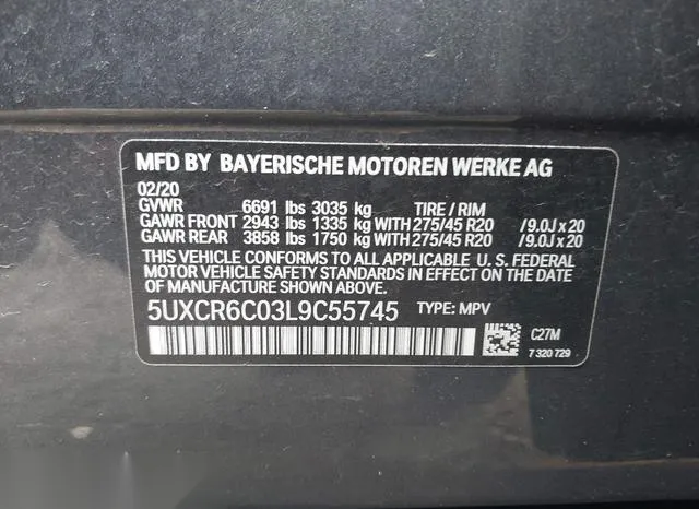 5UXCR6C03L9C55745 2020 2020 BMW X5- Xdrive40I 9