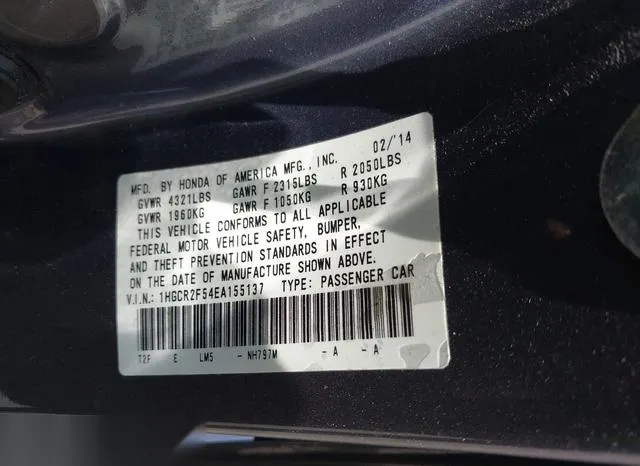 1HGCR2F54EA155137 2014 2014 Honda Accord- Sport 9