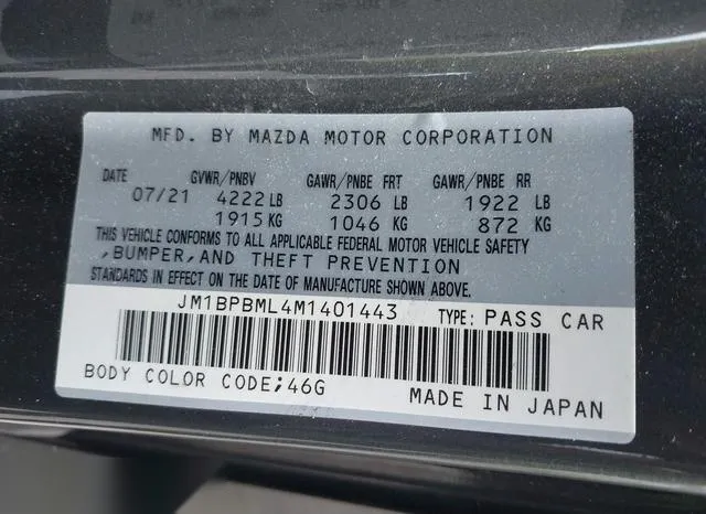 JM1BPBML4M1401443 2021 2021 Mazda 3- Premium 9