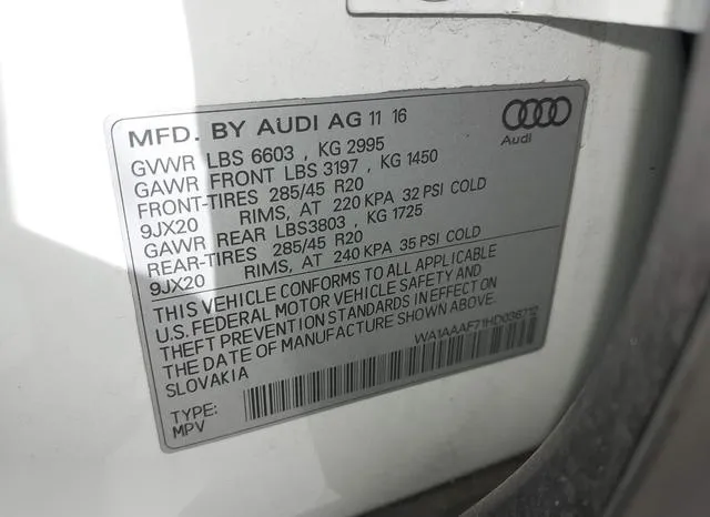 WA1AAAF71HD036712 2017 2017 Audi Q7- 3-0T Premium 9