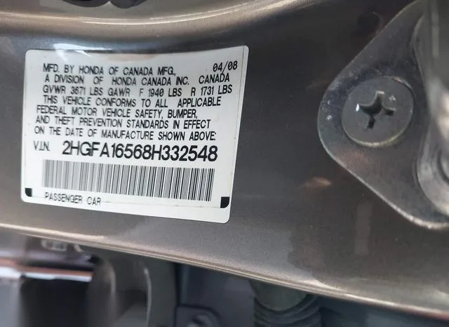 2HGFA16568H332548 2008 2008 Honda Civic- LX 9