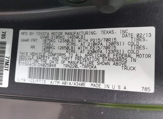 5TFNX4CN1DX025048 2013 2013 Toyota Tacoma 9