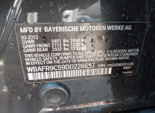 WBAFR9C59DD226657 2013 2013 BMW 5 Series- 550I 9