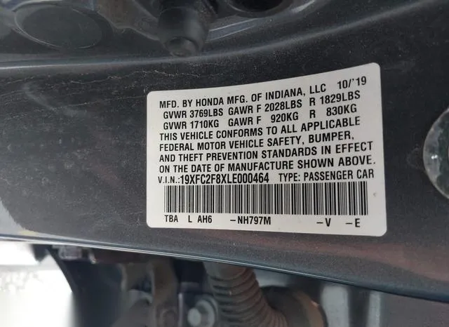 19XFC2F8XLE000464 2020 2020 Honda Civic- Sport 9