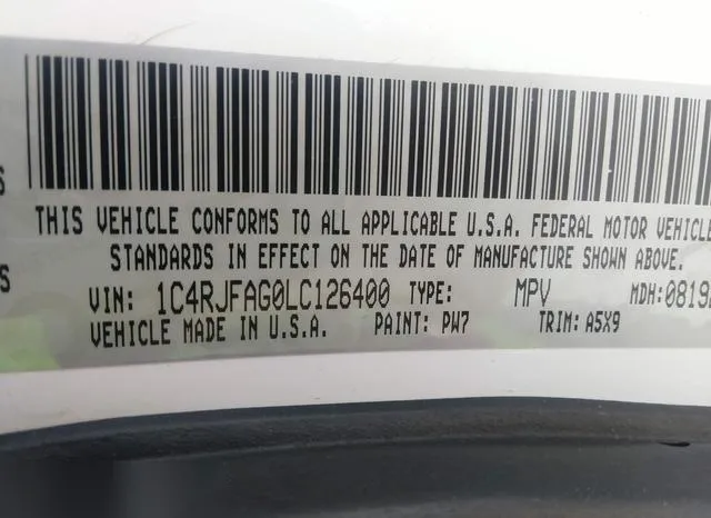 1C4RJFAG0LC126400 2020 2020 Jeep Grand Cherokee- Upland 4X4 9