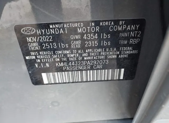 KMHL44J23PA292073 2023 2023 Hyundai Sonata- Sel Plus 9