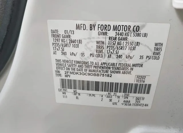 2FMDK3GC9DBB75182 2013 2013 Ford Edge- SE 9