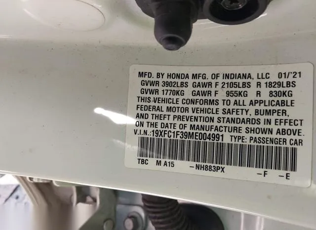 19XFC1F39ME004991 2021 2021 Honda Civic- EX 9
