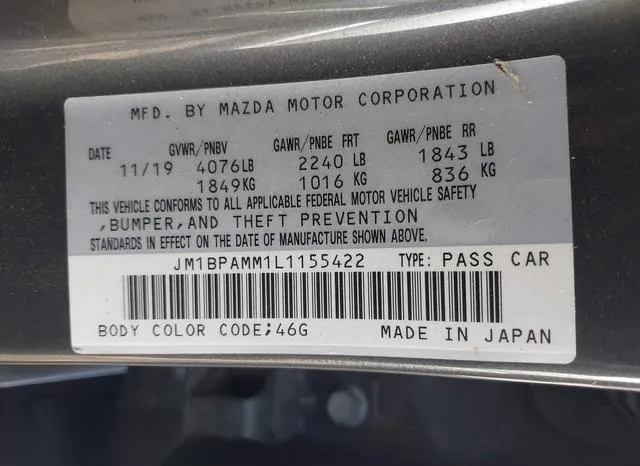 JM1BPAMM1L1155422 2020 2020 Mazda 3- Preferred Package 9