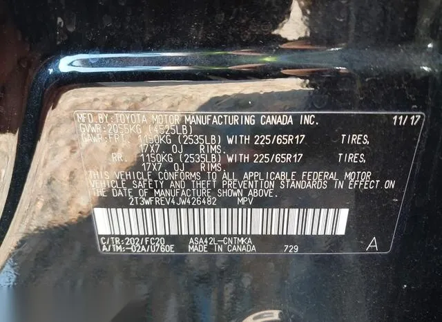 2T3WFREV4JW426482 2018 2018 Toyota RAV4- Xle 9