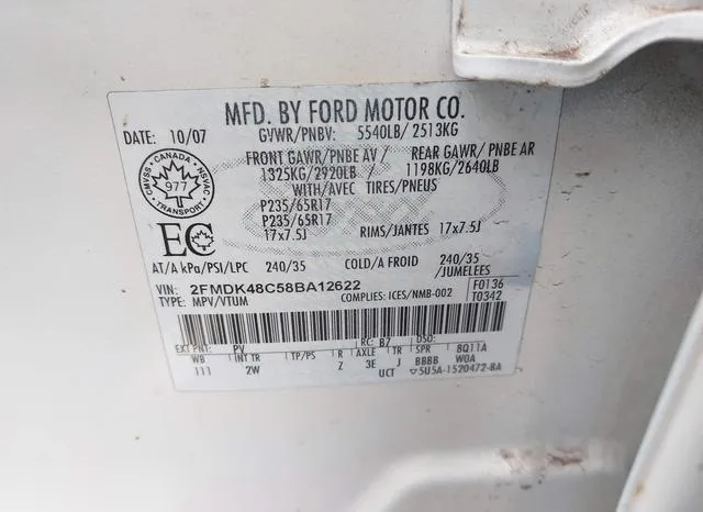 2FMDK48C58BA12622 2008 2008 Ford Edge- Sel 9