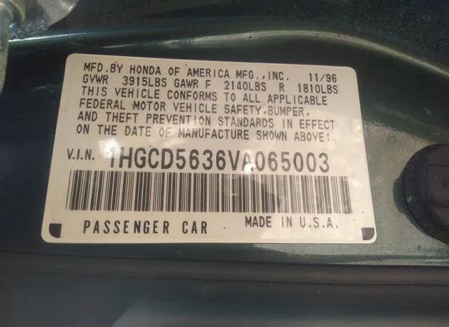 1HGCD5636VA065003 1997 1997 Honda Accord- LX 9